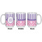 Pink & Purple Damask Coffee Mug - 15 oz - White APPROVAL
