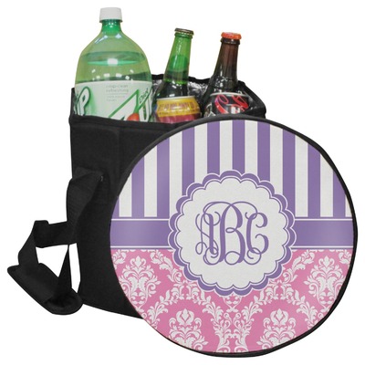 Pink & Purple Damask Collapsible Cooler & Seat (Personalized)
