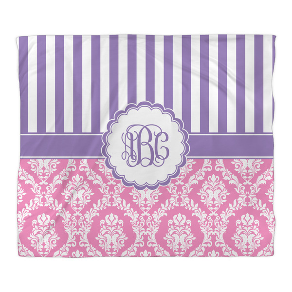 Pink & Purple Damask Comforter - King - Front