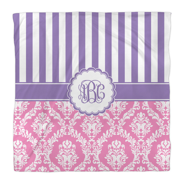 Pink & Purple Damask Comforter - Queen - Front