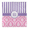 Pink & Purple Damask Comforter - Queen - Front