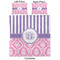 Pink & Purple Damask Comforter Set - Queen - Approval