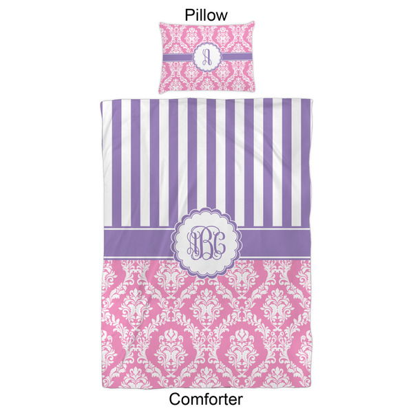 Pink & Purple Damask Comforter Set - Twin XL - Approval