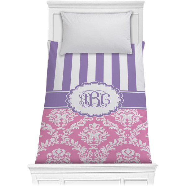 Pink & Purple Damask Comforter (Twin)