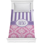 Pink & Purple Damask Comforter - Twin (Personalized)