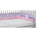 Pink & Purple Damask Crib Bumper Pads (Personalized)