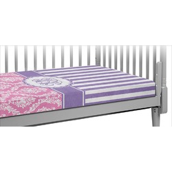 Pink & Purple Damask Crib Fitted Sheet (Personalized)