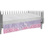 Pink & Purple Damask Crib Skirt (Personalized)