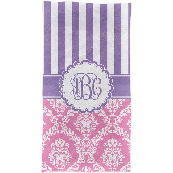 Pink & Purple Damask Crib Comforter/Quilt - Apvl
