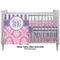 Pink & Purple Damask Crib - Profile Sold Seperately