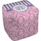 Pink & Purple Damask Cube Poof Ottoman (Top)