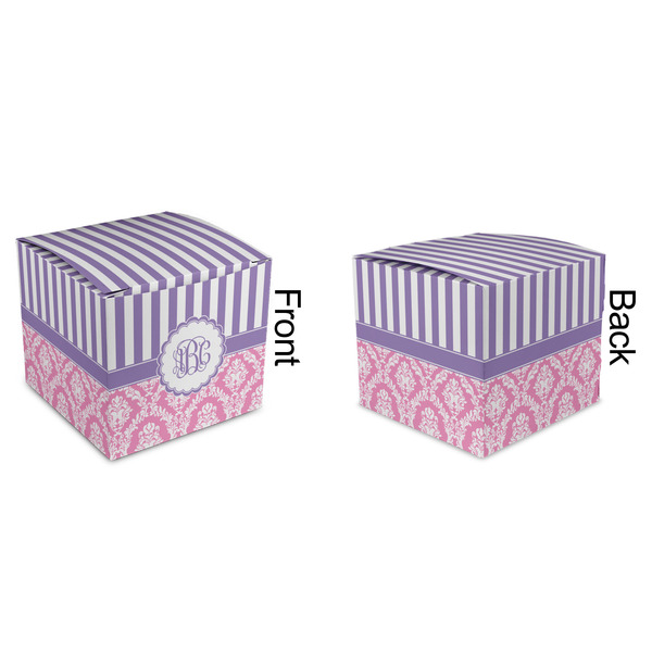 Pink & Purple Damask Cubic Gift Box - Approval