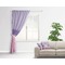Pink & Purple Damask Curtain With Window and Rod - in Room Matching Pillow