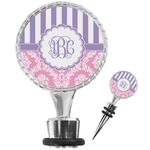 Pink & Purple Damask Wine Bottle Stopper (Personalized)