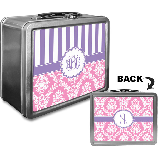 Pink & Purple Damask Custom Lunch Box / Tin Approval