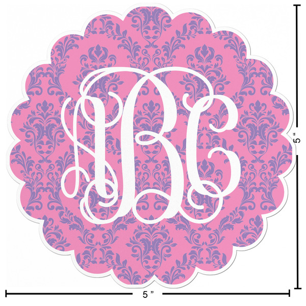 Pink & Purple Damask Custom Shape Iron On Patches - L - APPROVAL