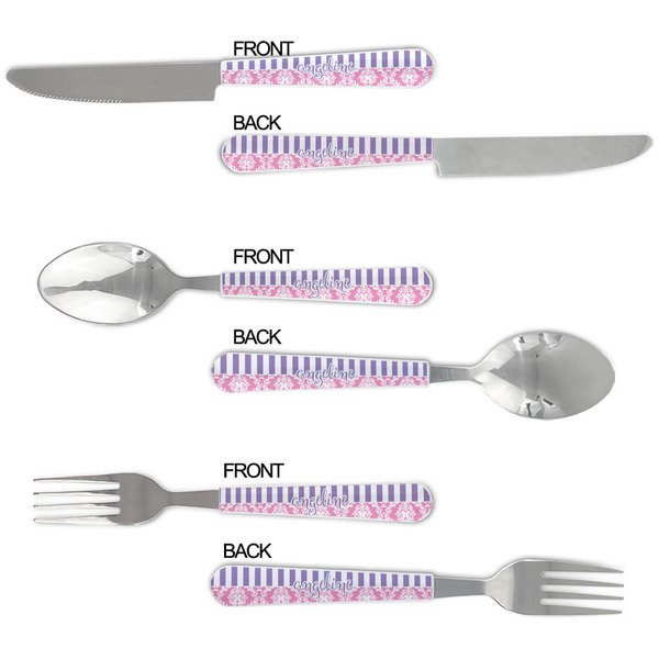 Pink & Purple Damask Cutlery Set - APPROVAL