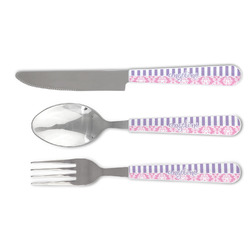 Pink & Purple Damask Cutlery Set (Personalized)