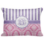 Pink & Purple Damask Decorative Baby Pillowcase - 16"x12" (Personalized)