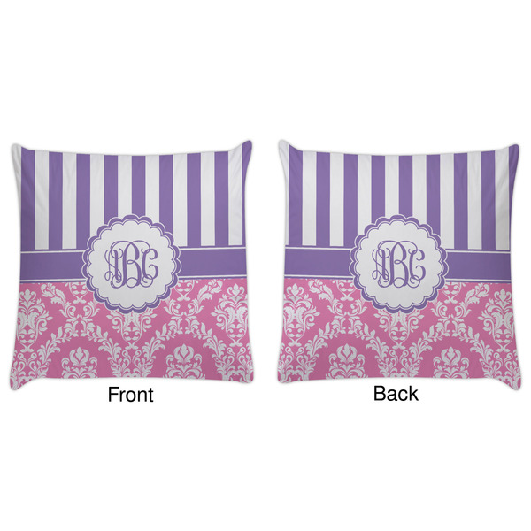 Pink & Purple Damask Decorative Pillow Case - Approval