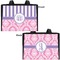 Pink & Purple Damask Diaper Bag - Double Sided - Front and Back - Apvl
