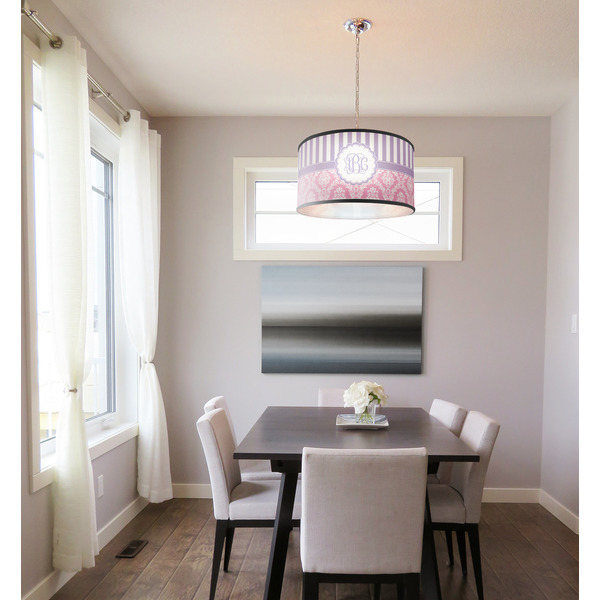 Pink & Purple Damask Dining Room Pendant Lamp