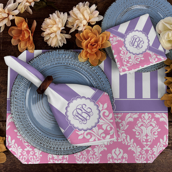 Pink & Purple Damask Dining Set