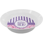 Pink & Purple Damask Melamine Bowl (Personalized)