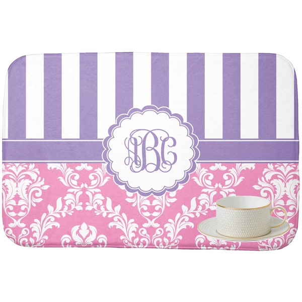 Pink & Purple Damask Dish Drying Mat