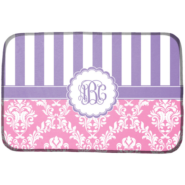 Custom Pink & Purple Damask Dish Drying Mat (Personalized)