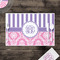 Pink & Purple Damask Disposable Paper Placemat - In Context