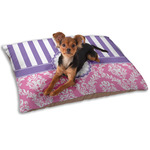 Pink & Purple Damask Dog Bed - Small w/ Monogram