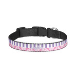 Pink & Purple Damask Dog Collar - Large (Personalized)