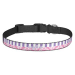 Pink & Purple Damask Dog Collar (Personalized)