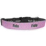 Pink & Purple Damask Deluxe Dog Collar (Personalized)