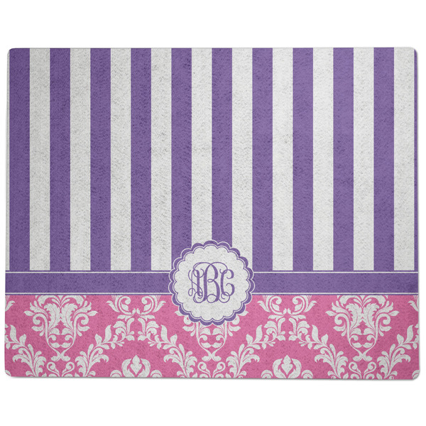 Pink & Purple Damask Dog Food Mat - Large without Bowls