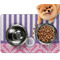 Pink & Purple Damask Dog Food Mat - Small LIFESTYLE