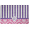 Pink & Purple Damask Dog Food Mat w/ Monogram