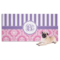 Pink & Purple Damask Dog Towel (Personalized)