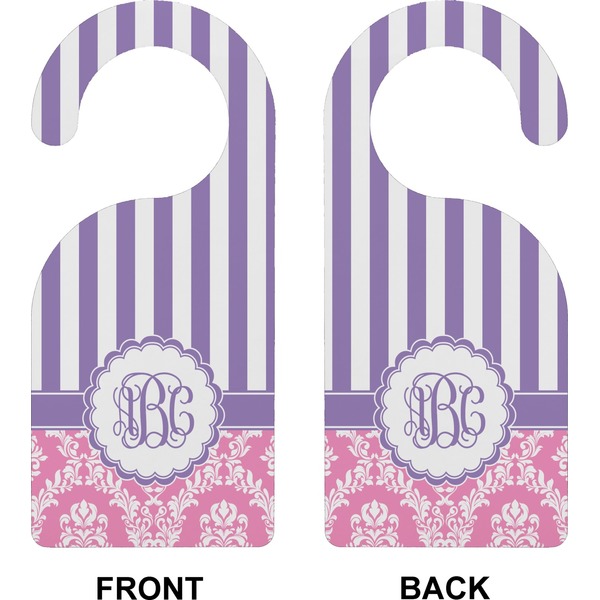 Pink & Purple Damask Door Hanger (Approval)