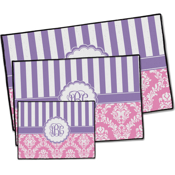 Pink & Purple Damask Door Mats - PARENT MAIN