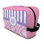 Pink & Purple Damask Toiletry Bag / Dopp Kit (Personalized)