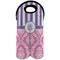 Pink & Purple Damask Double Wine Tote - Front (new)