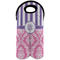 Pink & Purple Damask Wine Tote Bag (2 Bottles) (Personalized)