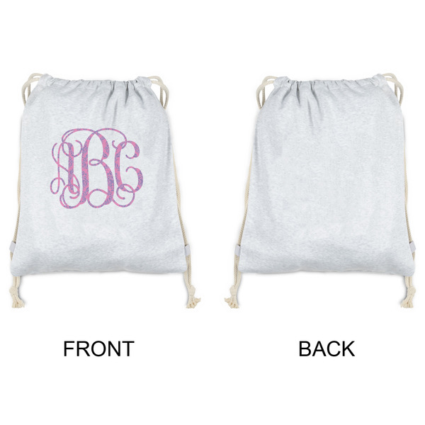 Pink & Purple Damask Drawstring Backpacks - Sweatshirt Fleece - Single Sided - APPROVAL