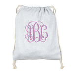 Pink & Purple Damask Drawstring Backpack - Sweatshirt Fleece (Personalized)