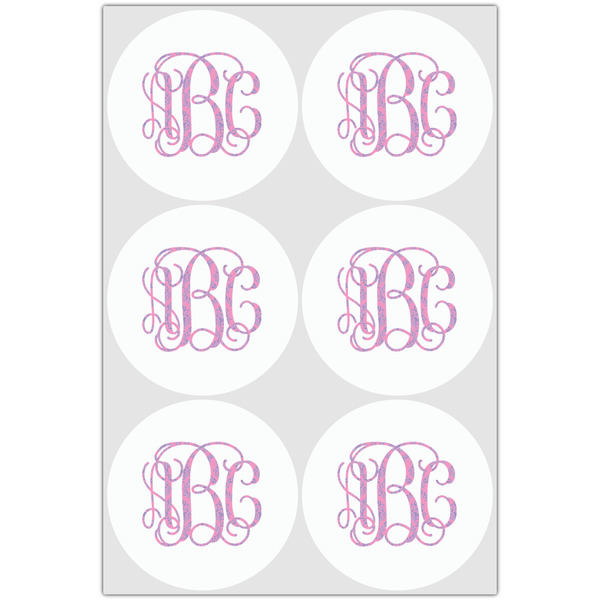 Pink & Purple Damask Drink Topper - Large - Set of 6