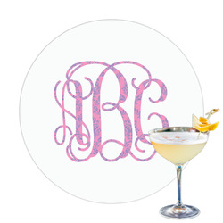 Pink & Purple Damask Printed Drink Topper - 3.25" (Personalized)