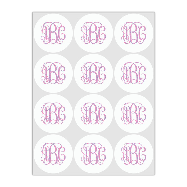 Pink & Purple Damask Drink Topper - Small - Set of 12