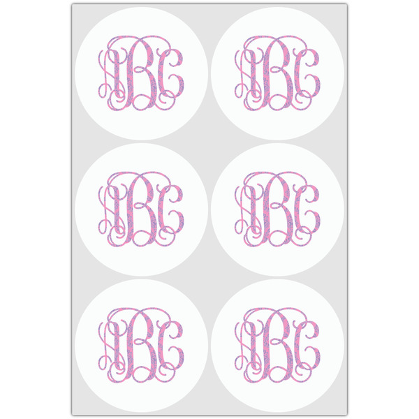 Pink & Purple Damask Drink Topper - XLarge - Set of 6